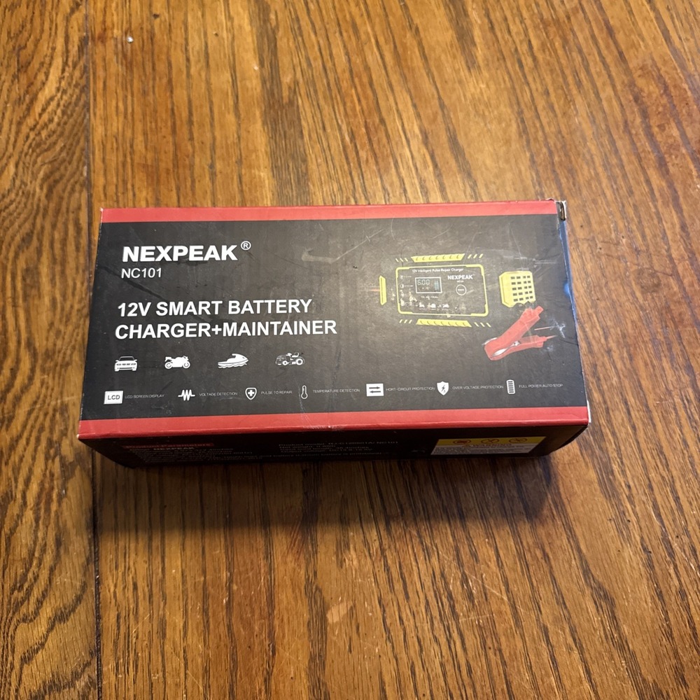 NEXPEAK Battery Charger 12V 6A Yellow NC101 Smart Pulse Maintainer Open Box